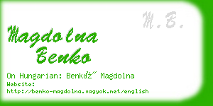 magdolna benko business card